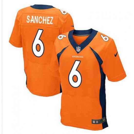 Nike Broncos #6 Mark Sanchez Orange Team Color Mens Stitched NFL New Elite Jersey
